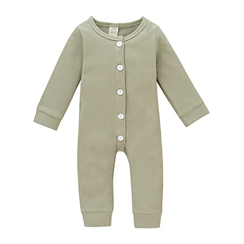 Image of Kuriozud Newborn Unisex Baby Boy Girl Button Romper One Piece Jumpsuit Clothes