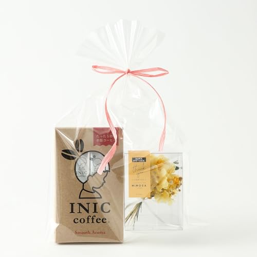 【母の日】Amazon限定 INIC coffee スムースアロマ 12本入り ドライフラワーブーケセット（Amazon）