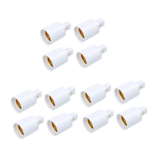 DOITOOL Supporto 12 pezzi G24D conversione testa lampadina a spirale con attacco a spina 3 portalampada E27 adattatore attacco [materiale metallico] nichelato