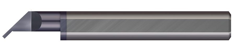 Micro 100 UC-37125-16X Grooving Tool - Undercut, 1/8" Width, .095" Proj, .130" Angled Proj, .387" Min Bore Dia, 1" Max Bore Depth, .1775" Offset, 3/8" Shank Dia, 2-1/2" OAL, AlTiN