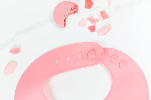 Silicone Baby Bibs Infant Toddler Feeding | Muted Pink Multi Set Pack Of 3 | Waterproof, Durable, Adjustable, Soft!…4