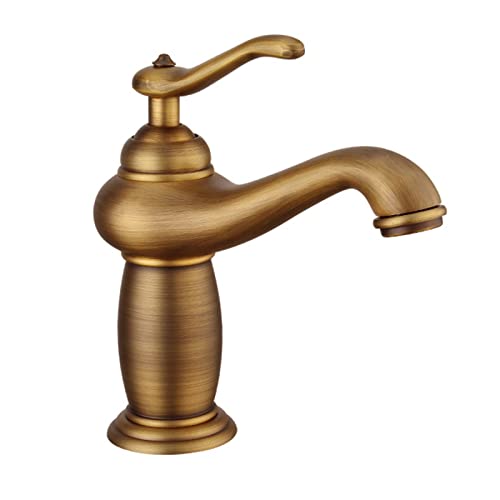 Robinet de salle de bain vintage laiton monotrou mitigeur noir