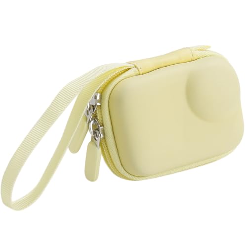 Image of Portable Storage Bag for Insta360 GO Ultra Waterproof and Shockproof Protective Case Mini Bag PU Hard-shell with Soft Lining Carrying Case Organizer (Yellow)