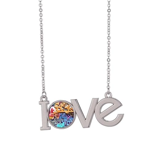 Collier graffiti Street Love coloré taille M pour sublimer un look