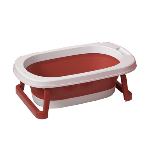 ペット用 折りたたみバスタブ 犬猫兼用 滑り止めシリコン足?付き 9cm超薄型 省スペース アパート収納に最適 (?)