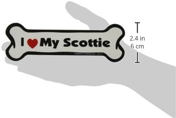 Imagine This Company I Love My Breed Bone Shaped Pet Magnet; Removable Magnets for Cars, Fridges, Lockers & More, Stylish Pet Inspired Car Accessories, 2 x 7 inches, 1 Item, White/Black, Scottie image 3
