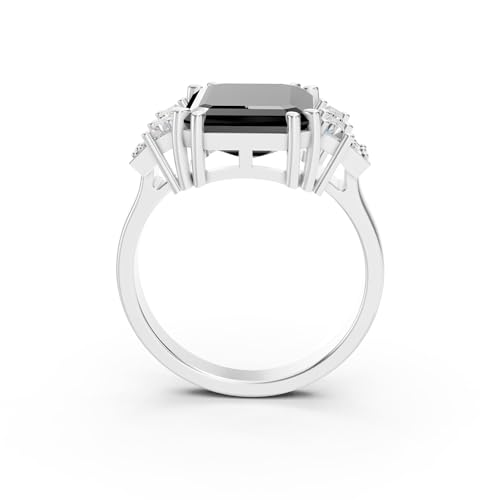 Unique Handmade Genuine Real Natural Black Onyx 925 Sterling Silver Promise Engagement Handmade Ring for Women (925 Sterling Silver, 9)3