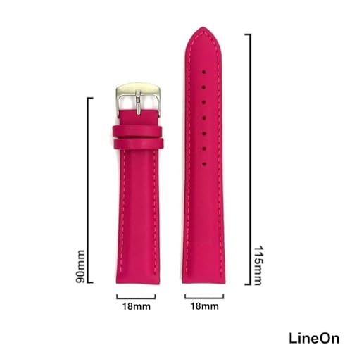 Image of Lineon Colourful 18mm Full Padded Univarsal Vegan Leather Watch Strap For Branded Watches Compitable with (Titan, Timex, Casio, Sonata etc) Tool and Pins Include