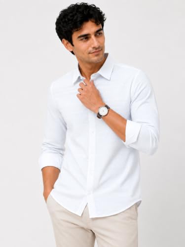 Image of The Kab's Men Casual Shirt | Textured Cotton Fabric Regular Fit Shirts for Men Stylish | Full Sleeve Shirt for Man | Comfortable Breathable Fabric | Perfect for Casual Office and Outing Wear