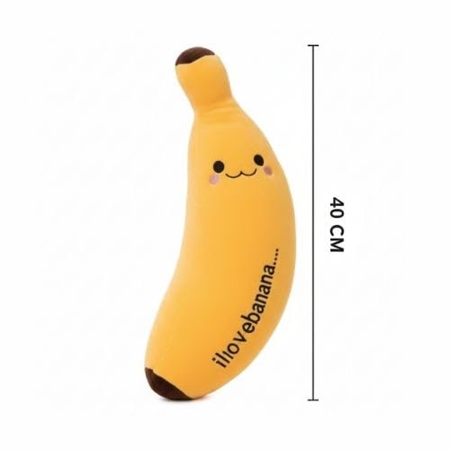 Image of VanityX Banana Soft Toy Plush Toy Big Stuffed Animal, Ultra Soft, Huggable & Cuddly Gift for Kids, Girls, Boys, Perfect for Birthday, Valentine's Day (Banana, 40cm)