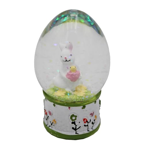 Easter Egg Shaped Mini Glitter Water Ball Decoration (Easter Bunny With Chick 8735)