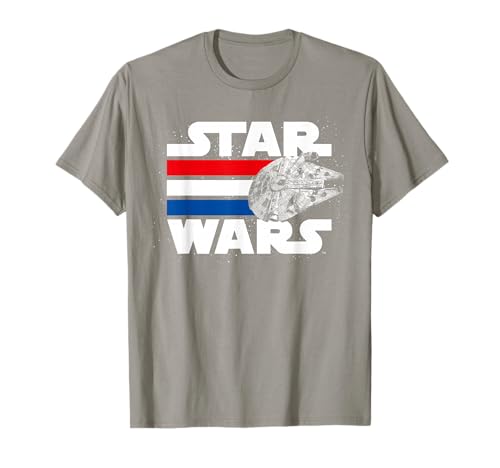 T-shirt Star Wars Falcon bleu blanc rouge pour le 4 Juillet et look geek chic