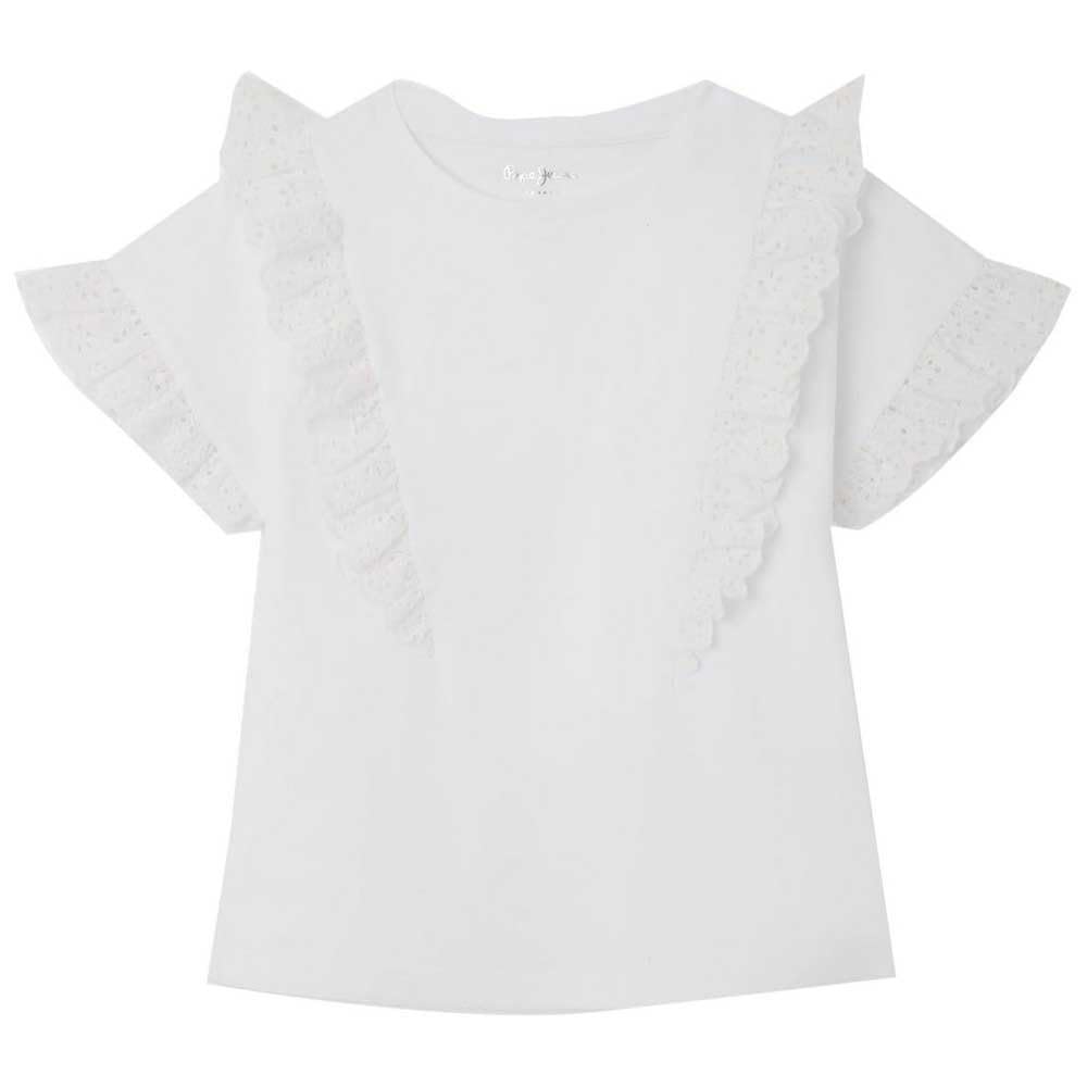 Pepe Jeans Girl's Olea T-Shirt, White (White), 4 Years