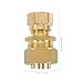SOLUSTRE 2pcs Brass Compression Fitting Connectors Pipe Union for Gas and Water Lines Brass Material Easy Disassembly for Home and Industrial Use