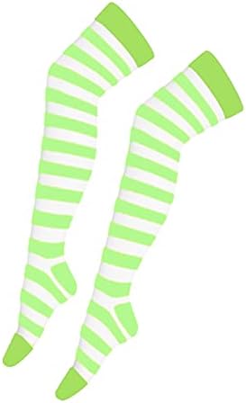 Style Lockers® New Ladies Girls Over The Knee Long Casual Plain Stiped Microfiber Socks Assorted Colours - Women Thigh High Socks UK Size 4-6