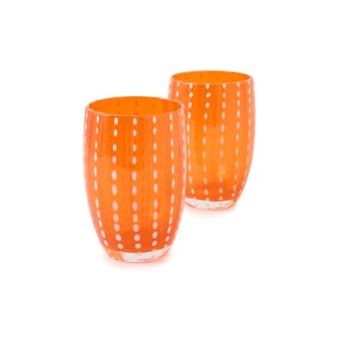 Zafferano Women's Perle Tumbler Set of 2, Orange, One Size Cover