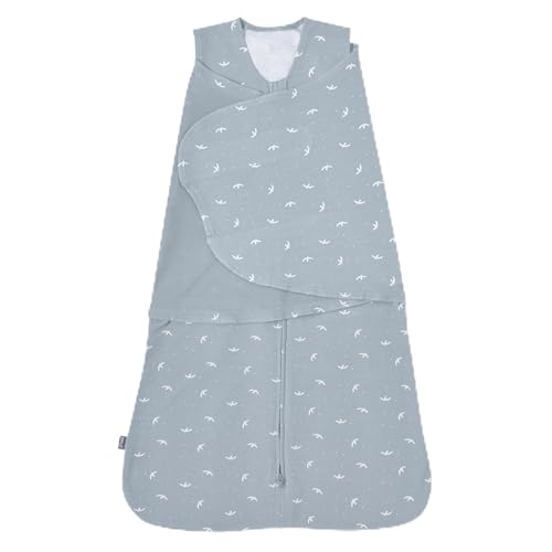 Image of HALO 100% Cotton Sleepsack Swaddle, 3-Way Adjustable Wearable Blanket, TOG 1.5, Birds, Newborn, 0-3 Months
