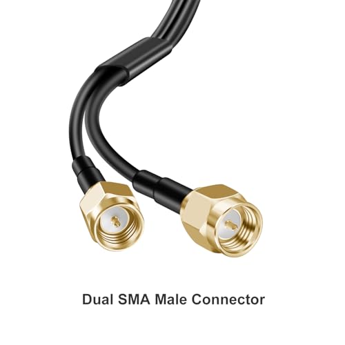 Image of 2x2 MIMO Omnidirectional Low Profile 4G LTE 5G External Antenna SMA Male Connector with 10ft Cable for Boosts Performance of 4G /5G Routers Hotspot Verizon AT&T T-Mobile RV Home Internet