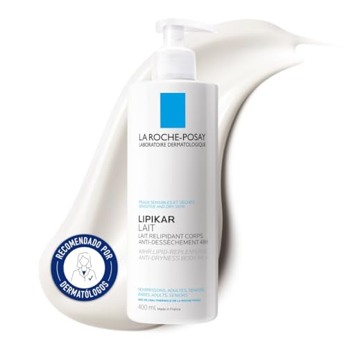 La Roche Posay Leche Hidratante Corporal, Apta para Pieles Secas, Muy Secas o Atópicas, 48 Horas de Hidratación y Protección, Fórmula con Niacinamida y Manteca de Karité, Lipikar, 400 ml