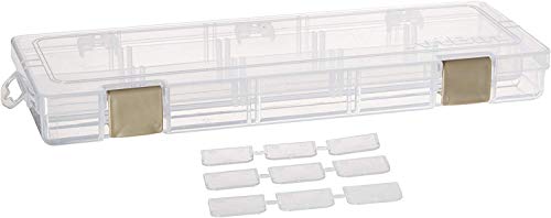 Image of ArtBin 3900AB Solutions Extra Long Box, Art & Craft Organizer with Removable Dividers, [1] Plastic Storage Case, Clear , 12.4 inch x 4.9 inch