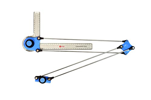 Image of Mini Drafter with Heavy Mild Steel Rod & Shatterproof Scale for Engineering Student With Protective Cover (Blue)