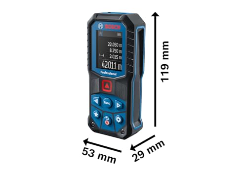 Bosch Professional Laser Measure GLM 50-22 (Range: up to 50m, Robust, IP65, ± 1.5 mm*, 2x AA Batteries, Hand Strap, Pouch)