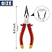 WISEPRO 6 Inch 1000V Insulated Long Nose Pliers, Insulated Long Nose Side-Cutting Pliers with Straight/Bent Jaw for Electricians