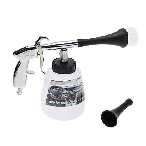 FreeTec Pistolet de nettoyage intérieur de voiture Pistolet à air comprimé Pistolet pulvérisateur avec bouteille en mousse et brosse