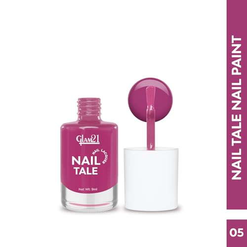 Image of Glam21 Nail Tale Nail Polish | Glossy Gel Finish | Rich Pigmentation | Chip Free | Quick Drying Formula | Long Lasting Nail Polish for Women | 9ml | Shade-05