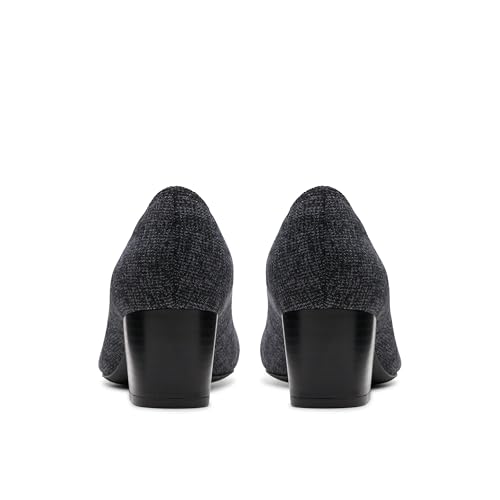 Clarks Clarks Collection Women's Ellanie Hope Pump, Charcoal Intrest Textile, 8.5 Wide US