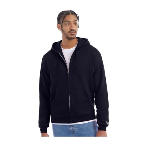 Champion - Powerblend Full-Zip Hooded Sweatshirt - S800 (US, Alpha, Large, Regular, Regular, Navy)