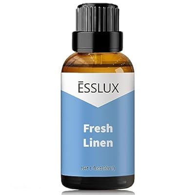 Fresh Linen Fragrance Oil - ESSLUX Aromatherapy Essential Clean Scented Oils for Diffuser, Massage, Soap, Candle Making Scents, Perfume, Home Fragrance, 30 ml