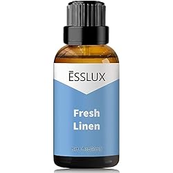 Fresh Linen Fragrance Oil - ESSLUX Aromatherapy Essential Clean Scented Oils for Diffuser, Massage, Soap, Candle Making Scents, Perfume, Home Fragrance, 30 ml