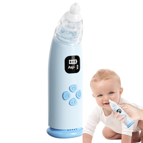 Aspirador Nasal para bebé – Aspirador de moco de 3 niveles de succión – 3, limpiador nasal portátil y recargable con luz y música para higiene y congestión en el hogar y