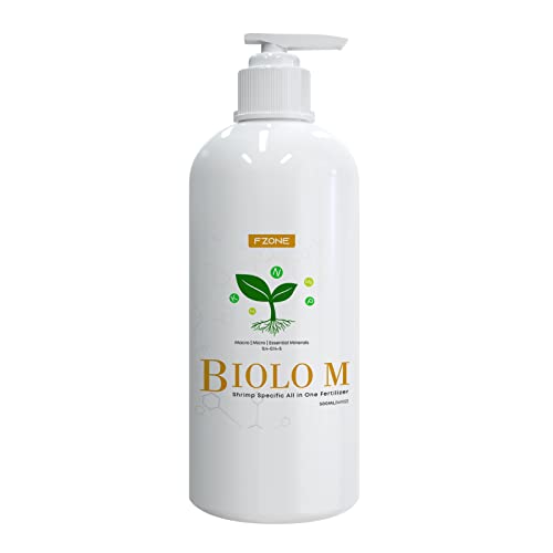 Fzone Biolo Minimal Complete All-in-one Lean Dose Aquarium Plant Fertilizer, Copper-Free, Shrimp Specific Aquarium Fertilizer for Thriving Aquarium Plants, Treats Up to 2500gal（500ml）
