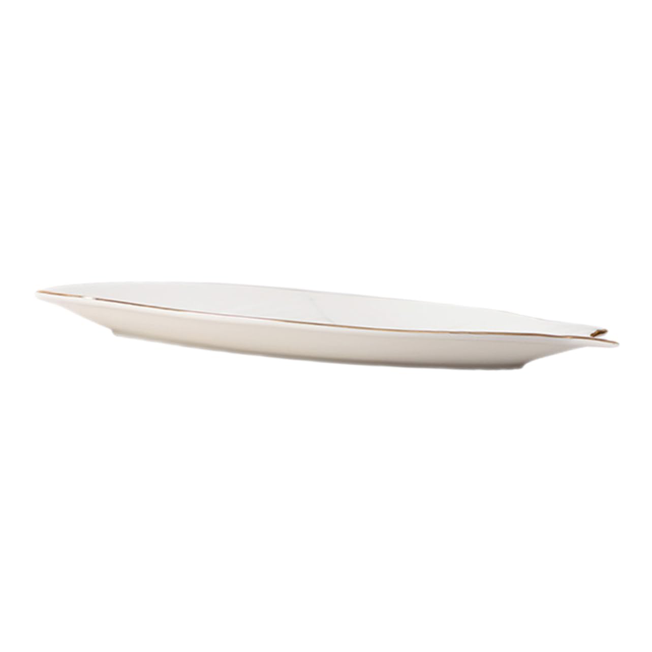 Zerodeko Plato de Cerámica Forma de Pez Blanco para Sushi y Aperitivos | Apto para Cafetería y Pastelería, Resistente al Calor, Fácil de Limpiar, Diseño Decorativo