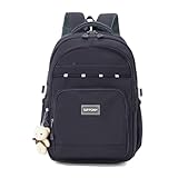 Mochila escolar para Notebook até 16 Polegadas, Resistente, com Alça em Metal, Compartimentos Frontais com Zíper (Cinza escuro)