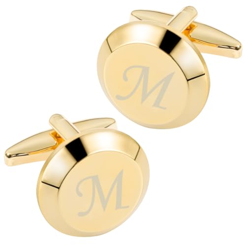 GWD Cufflinks for Men Stainless Steel Initial Cuff Links Alphabet Letter A-Z Groom Father Gift3