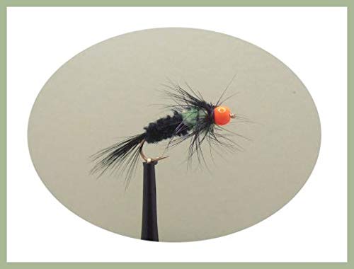 Montana Nymphs, Trout Flies 6 pack Hothead Green, Choice of Sizes, Montanas (12)