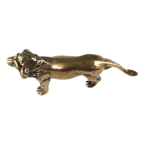 Figura de León de Latón Vintage Pequeña miniatura 3