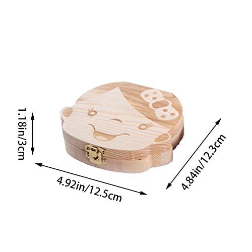Baby Tanden Save Box, Tanden Box Save Organizer voor Baby Kids Houten Tandendoos Kinderen Souvenir Gift - Image 3