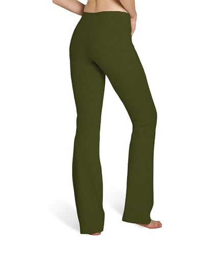Houmous S-XXXL 29''31''33''35'' Inseam Women's Cotton Bootcut Pants Inner Pocket(Regular-31 Inseam-Green, Large) - Thumbnail 2