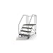 Tri-Arc WLWP143636SL 4-Step Forward Descent Mobile Steel Work Platform with Handrails, Step Lock, 36-Inch x 36-Inch Platform