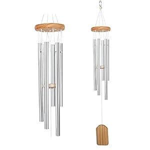 Wind Chimes, 25.6 inch Wind Chimes Outdoor Metal Tubes Wind Chimes 6 Aluminum Alloy Tubes for Garden Backyard Living Home Decoration