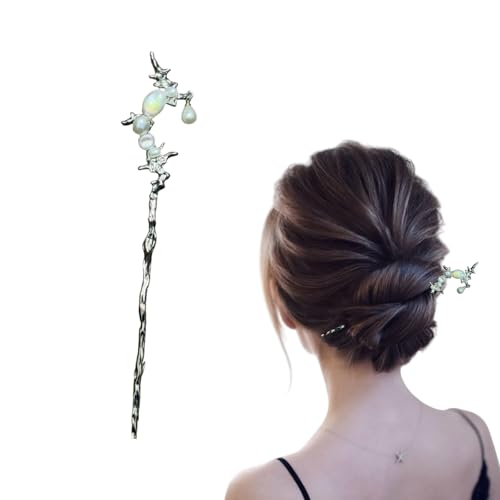 Image of INHEAVEN Metal Hair Sticks for girl Vintage Hair Chopsticks for Women Minimalism Irregular Curve Hair Sticks for Buns Chinese Hair fork for Women (stick 04)