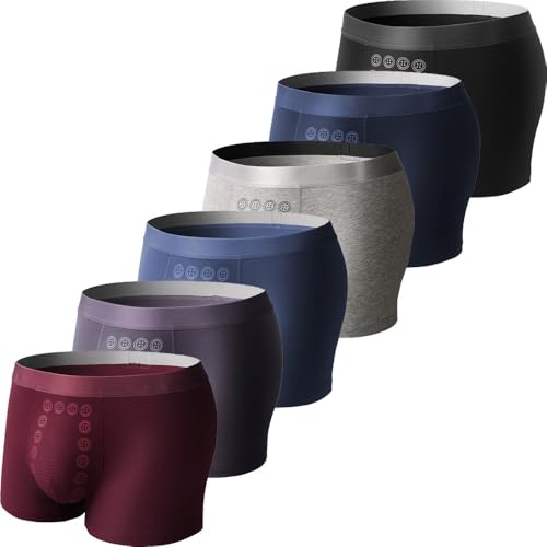 6PCS Proplshove Underwear Men's Energetic Massage Magnetic Therapy Underwears Breathable Lisaonly Boxer Briefs