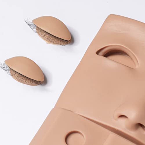 Uxsiya Makeup Mannequin, Replaceable Eyelid High Simulation Lash Mannequin Head Reusable Easy Better Practice for Salon(Skin Color) - Image 4