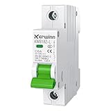 KERWINN DC Miniature Circuit Breaker, 12V-110V Circuit Breaker 1Pole 6Amp Breakers DIN Rail Mount（mcb） for DC Systems,Battery Power Systems, Solar photovoltaic Systems, RV.(C6A)