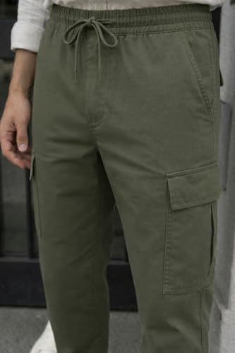 Image of Louis Philippe Men's Relaxed Straight fit Cuffed Bottom Hem for Jog & Travel Friendly with Multi Usage Pockets Casual Trouser