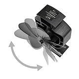 FIELDOOR ストーブファン 首振りタイプ 火力熱炉ファン ストーブの熱を効率よく循環 電源不要 耐熱版 加熱保護プレート付き 省エネ 静音 暖房 防寒対策 薪ストーブ 石油ストーブ ペレットストーブ [ブラック] [直径19cm]
